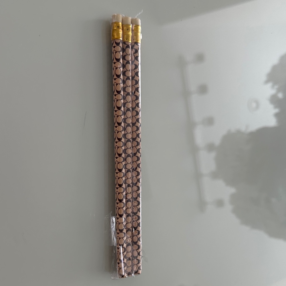 Stylish vintage Coach logo pencils ,set of 3